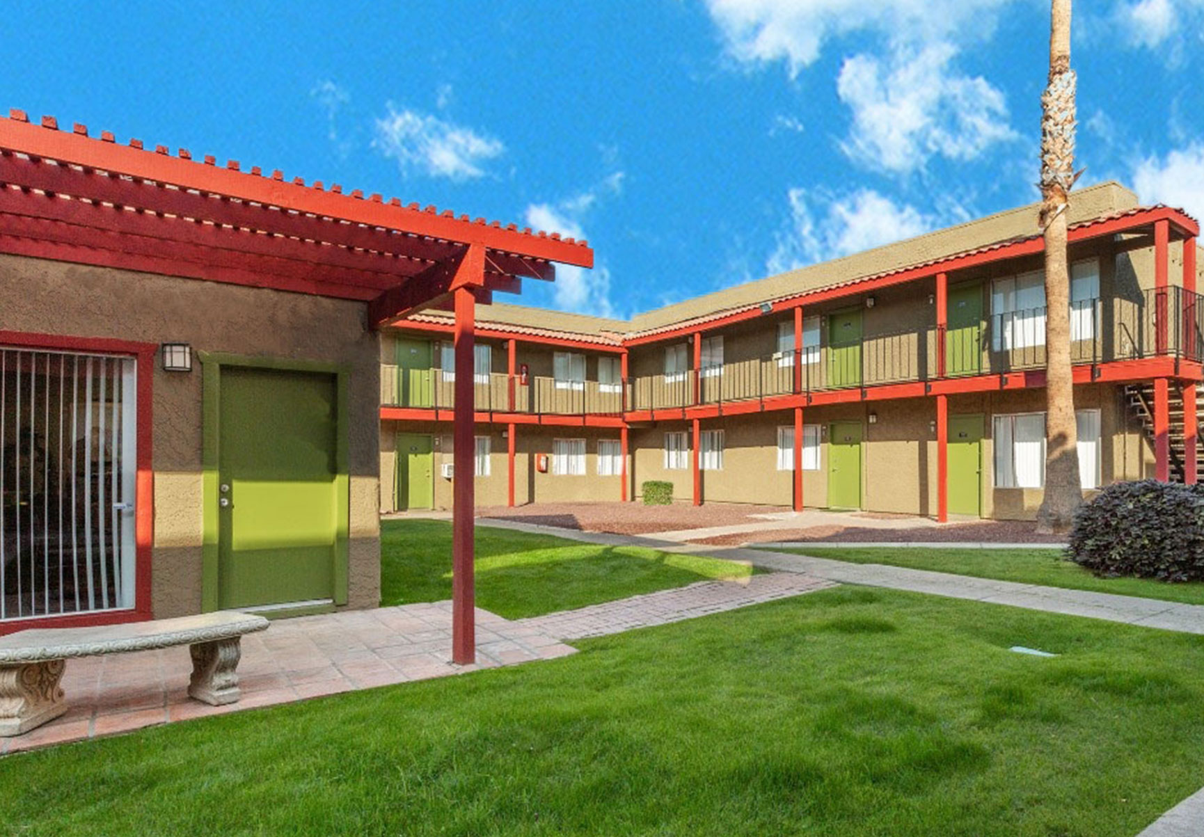 This image shows the entrance of one of Terra Villa Apartments units